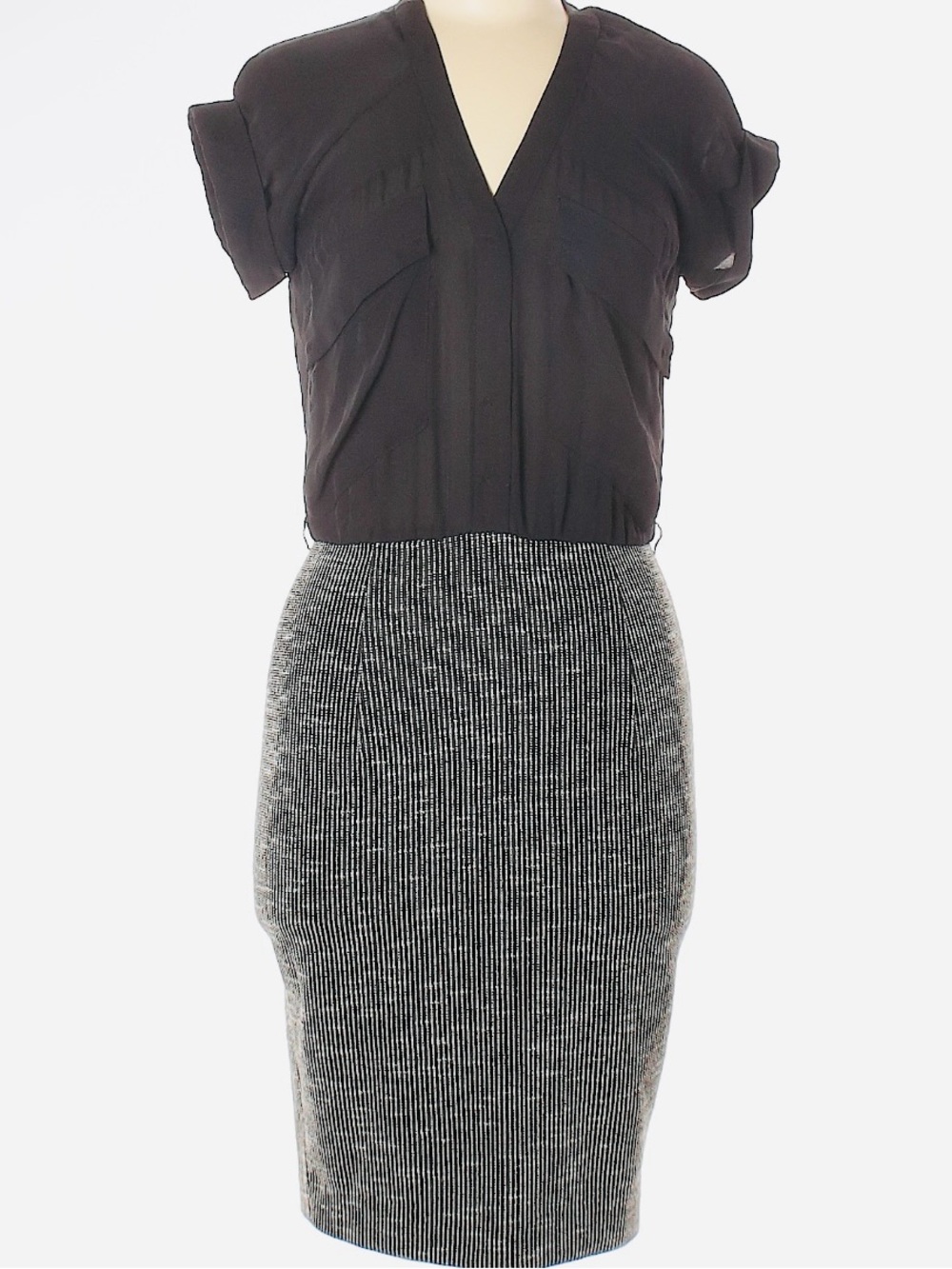 Dolce Vita Silk Contrast Shirt Dress XS